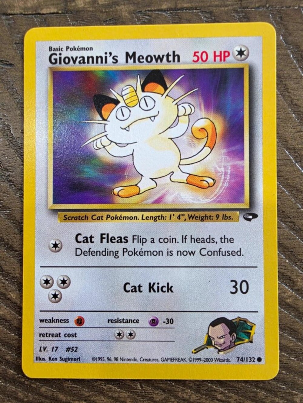 Pokemon TCG Giovanni's Meowth 74/132 Gym Challenge Unlimited EN 50HP